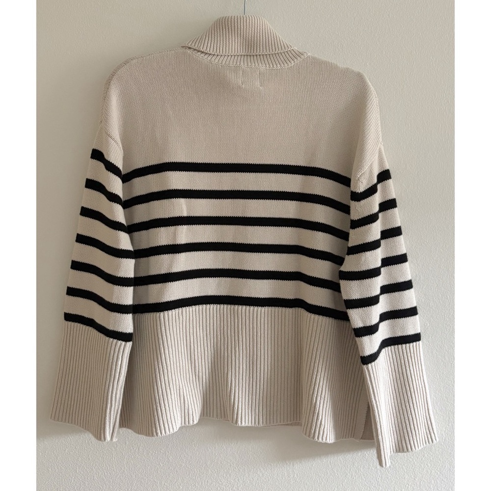 Gap Striped Wide Sleeve Cotton Turtleneck Sweeter Small - Picture 2 of 8